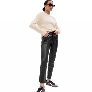 GAP WOMEN 26/2R VINTAGE SLIM HIGH-RISE VEGAN LEATHER PANTS
BLACK